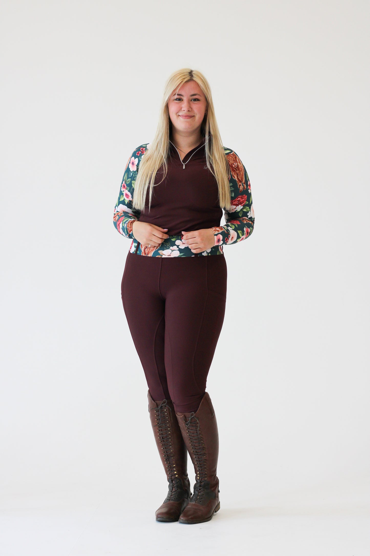Highland Moo Riding Leggings - Crimson