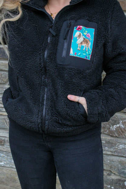 Figgy Pony Sherpa Fleece - Black