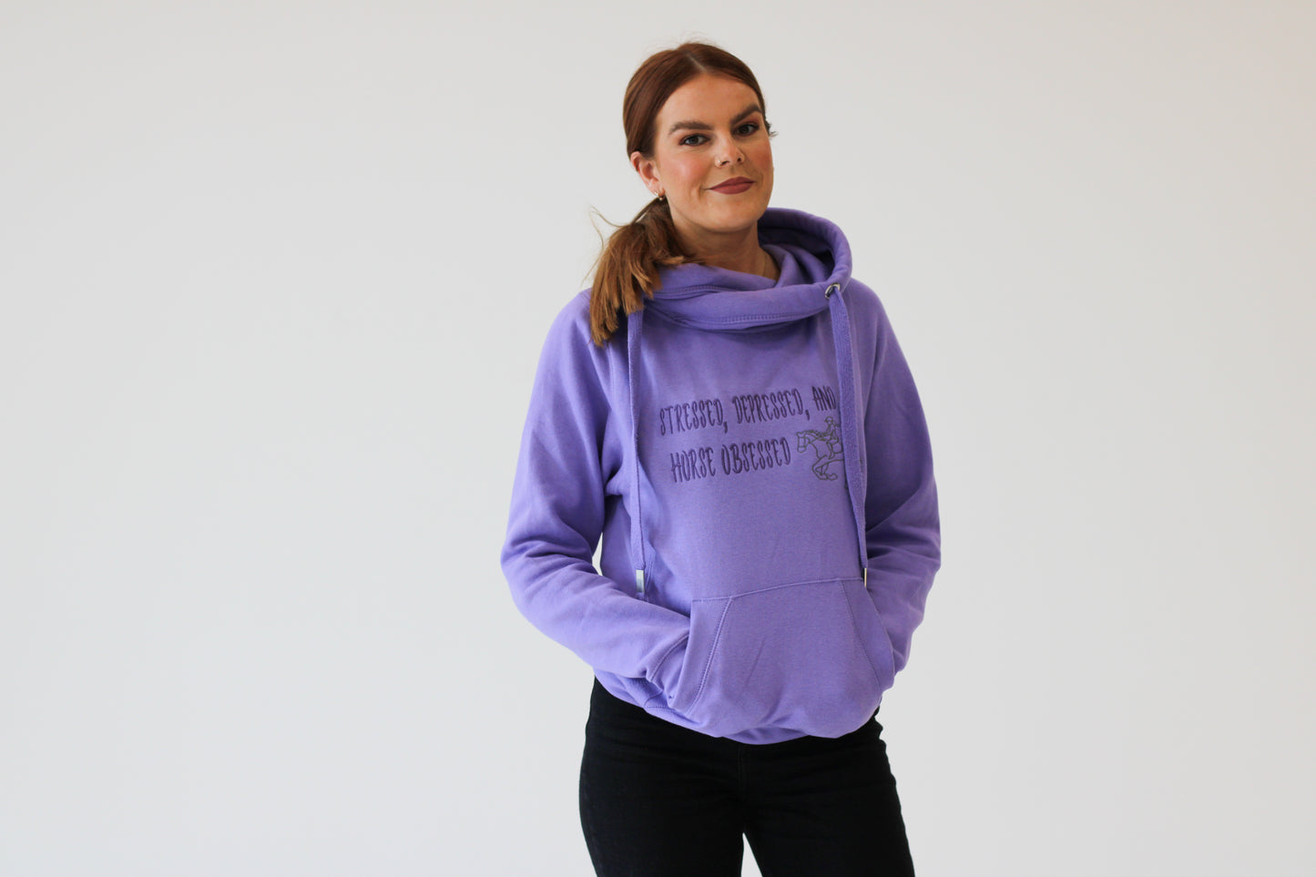 'Horse Obsessed' Cross Neck Hoodie