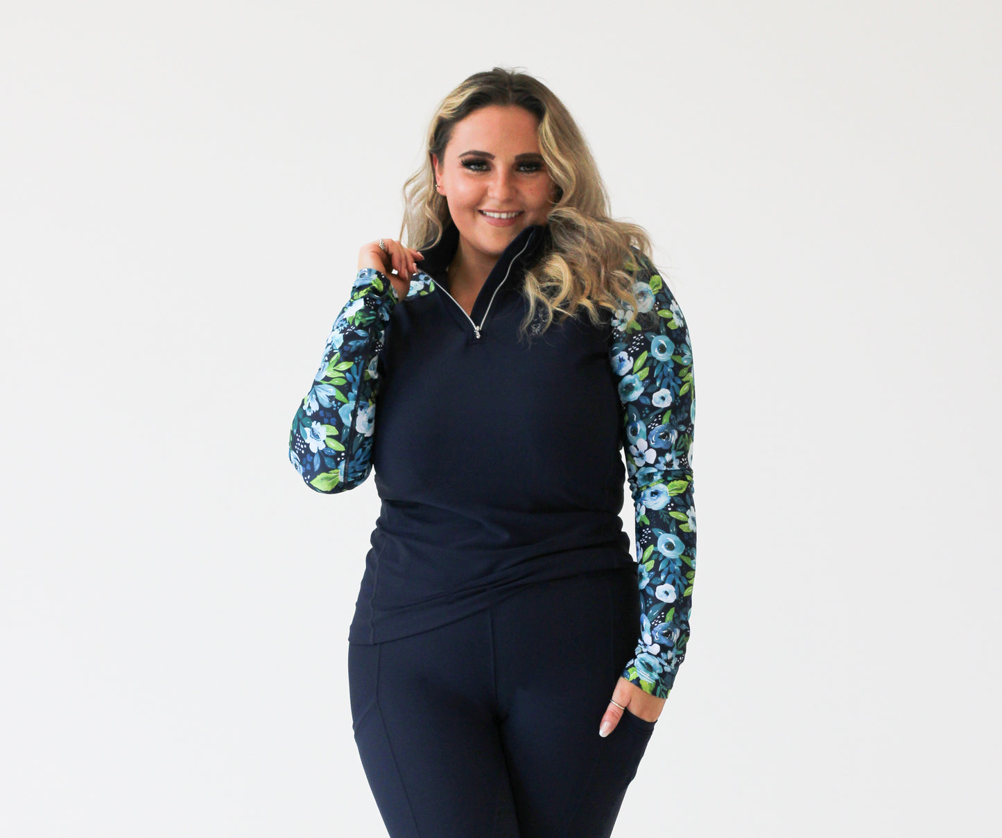Blue Peony Base Layer - Navy
