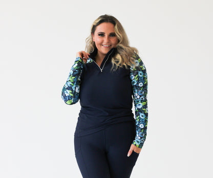 Blue Peony Base Layer - Navy