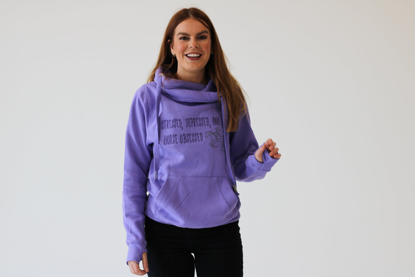 'Horse Obsessed' Cross Neck Hoodie