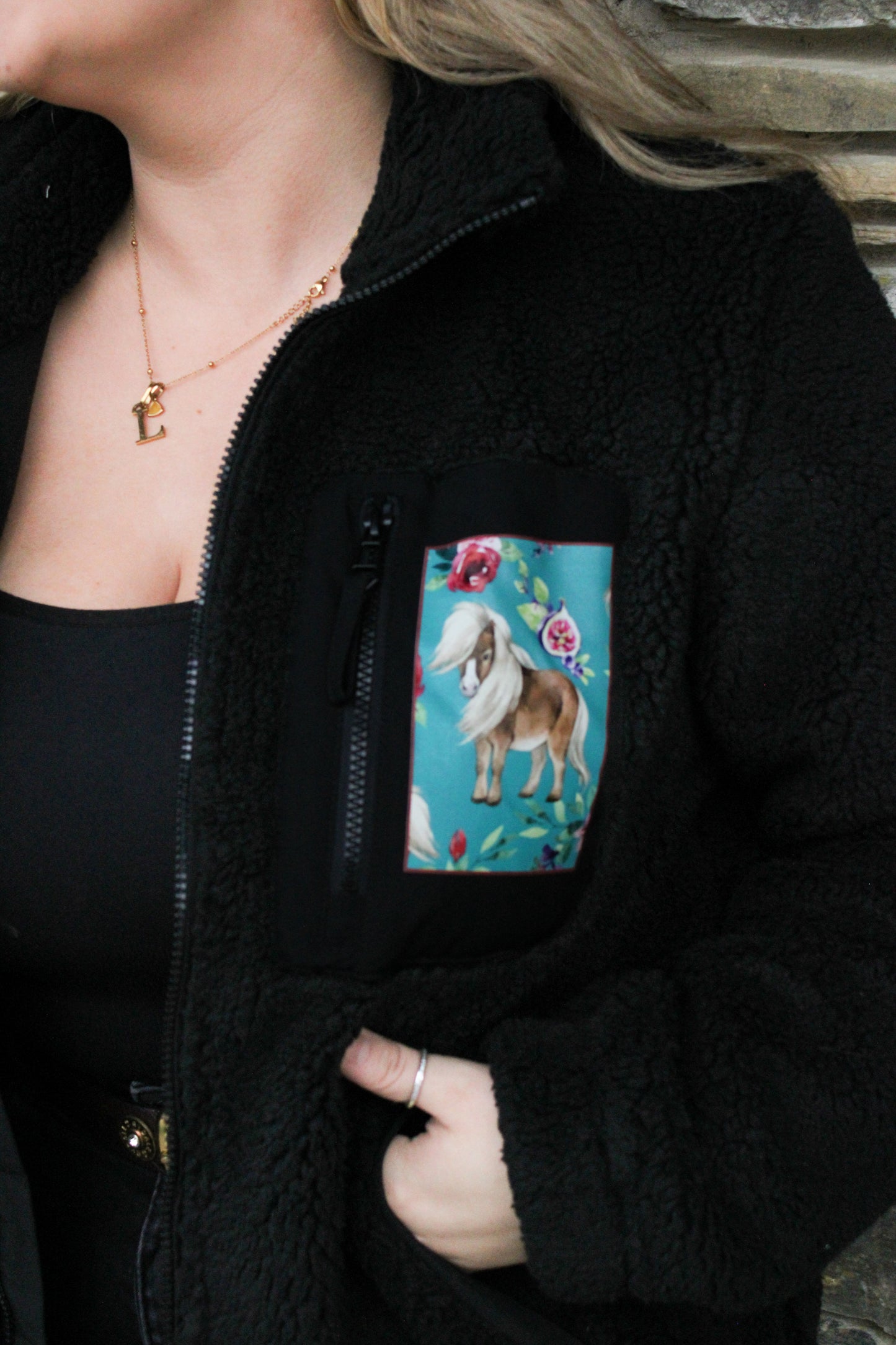 Figgy Pony Sherpa Fleece - Black