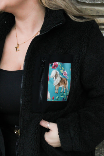 Figgy Pony Sherpa Fleece - Black