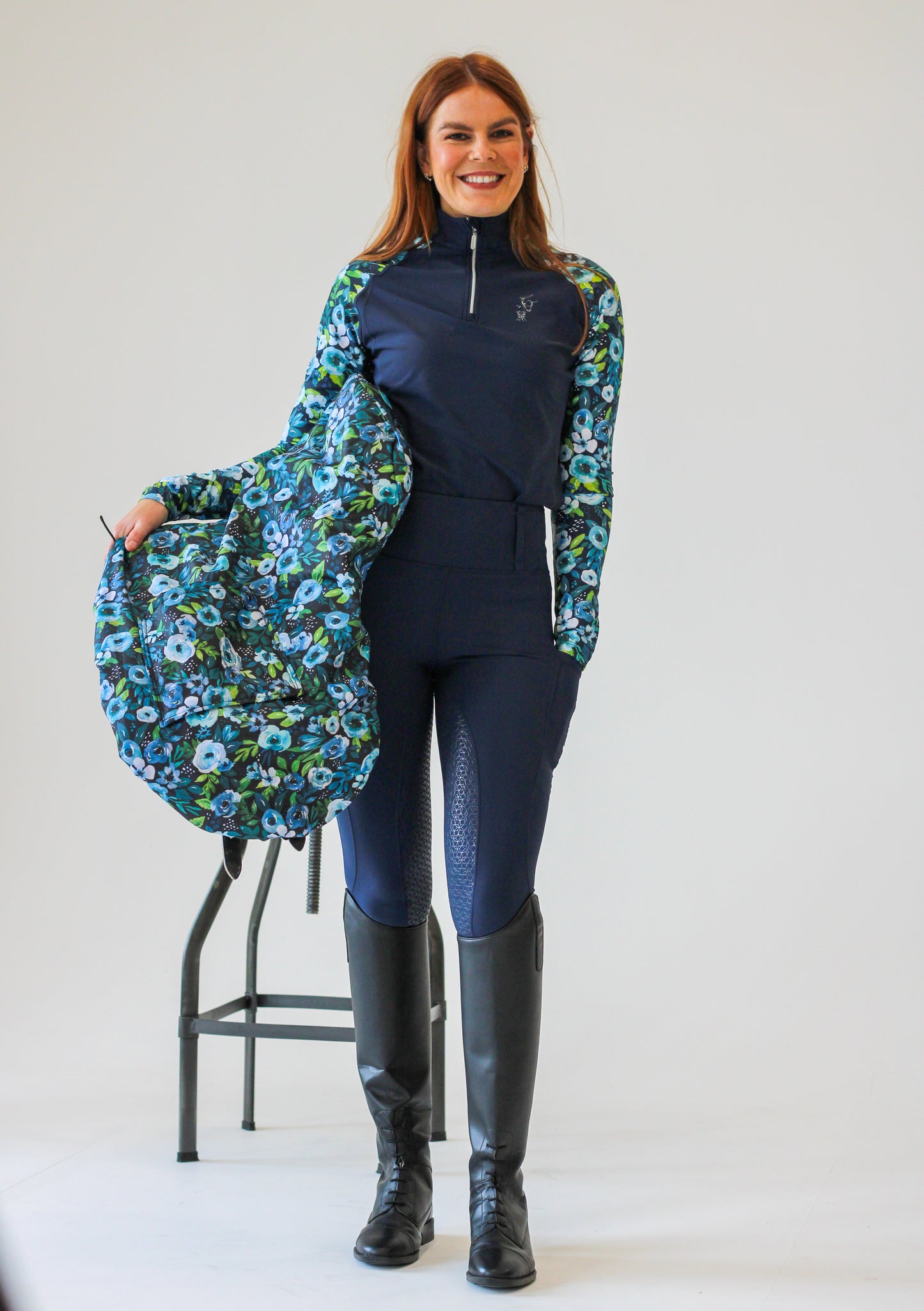 Blue Peony Base Layer - Navy