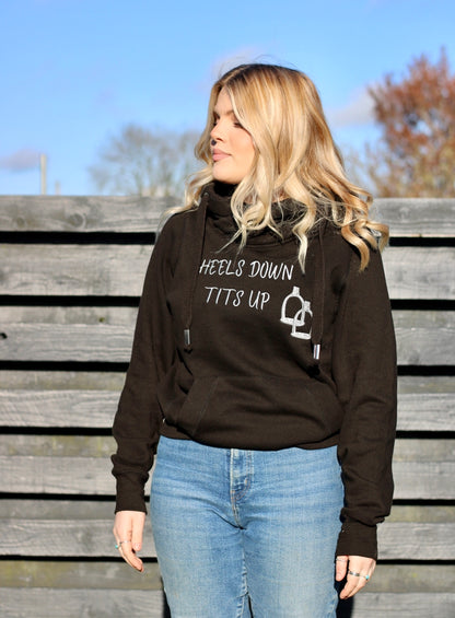 'Heels Down' Cross Neck Hoodie