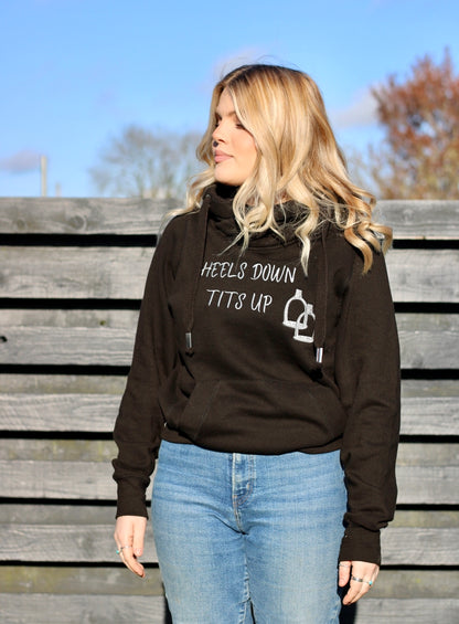 'Heels Down' Cross Neck Hoodie