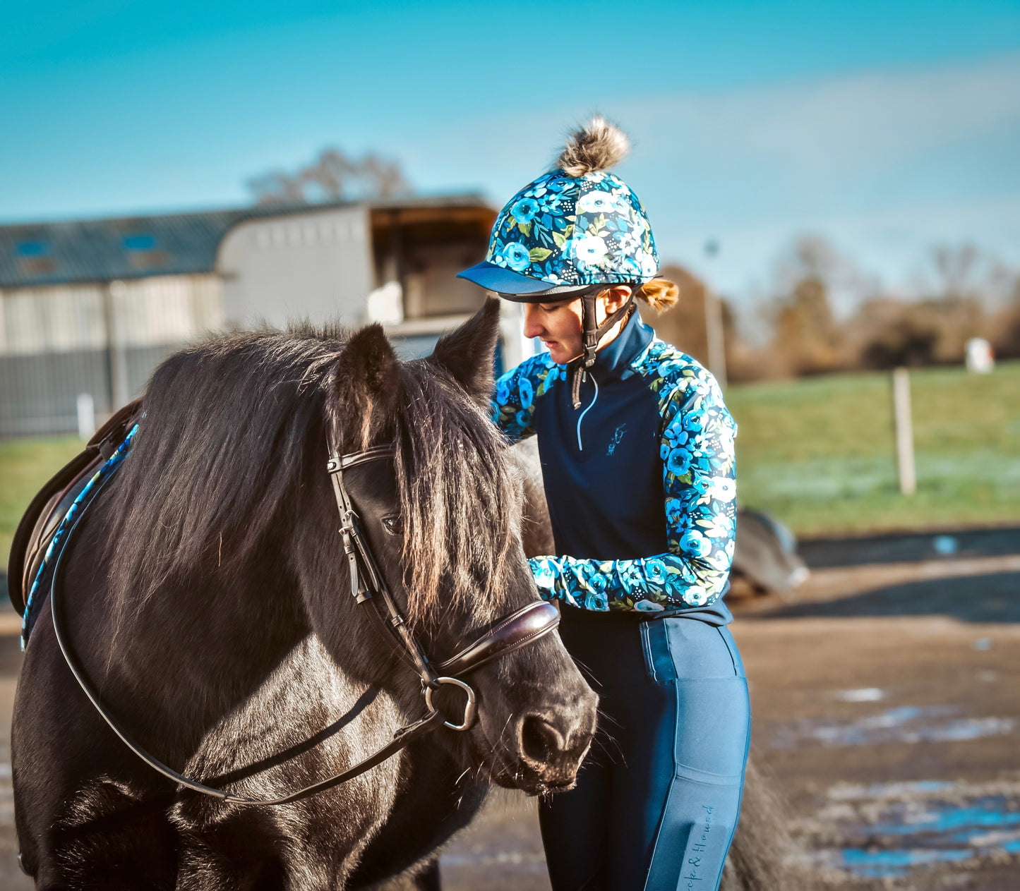 Blue Peony Base Layer - Navy