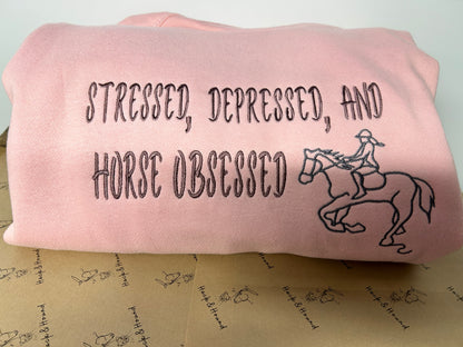 'Horse Obsessed' Cross Neck Hoodie