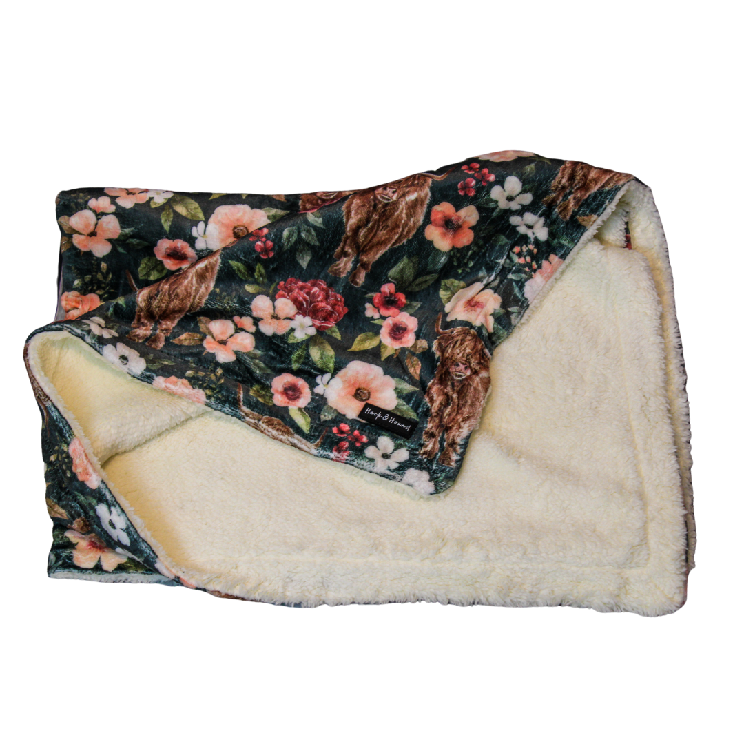 Highland Moo Dog blanket