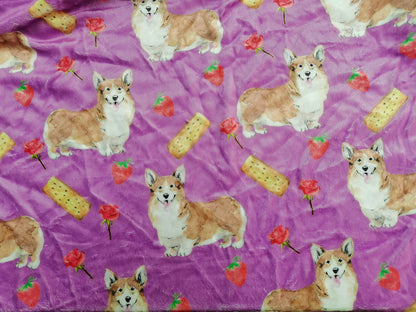 Strawberry Corgi Dog blanket