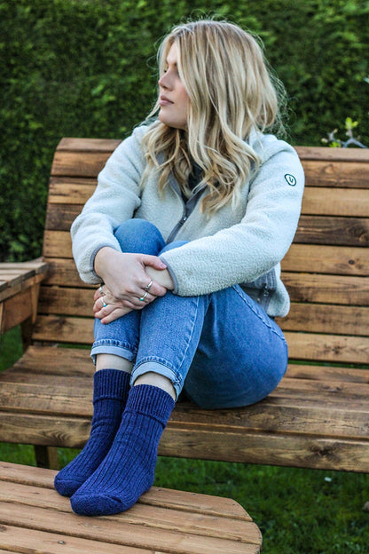 Midnight Blue Alpaca Country Walking Socks