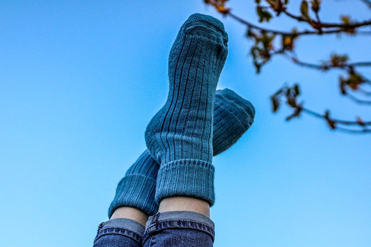 Sky Blue Alpaca Country Walking Socks