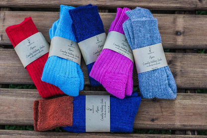 Midnight Blue Alpaca Country Walking Socks