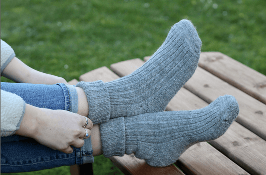 Ash Grey Alpaca Country Walking Socks