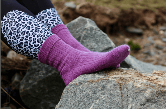 Damson Berry Alpaca Country Walking Socks